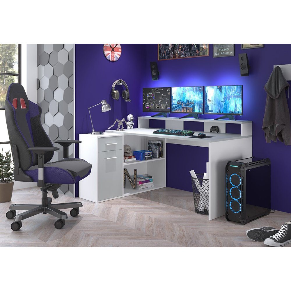 trendteam Gamingtisch, Schreibtisch Gamingschreibtisch Büromöbel 160 - 200 x 92 x 115 cm