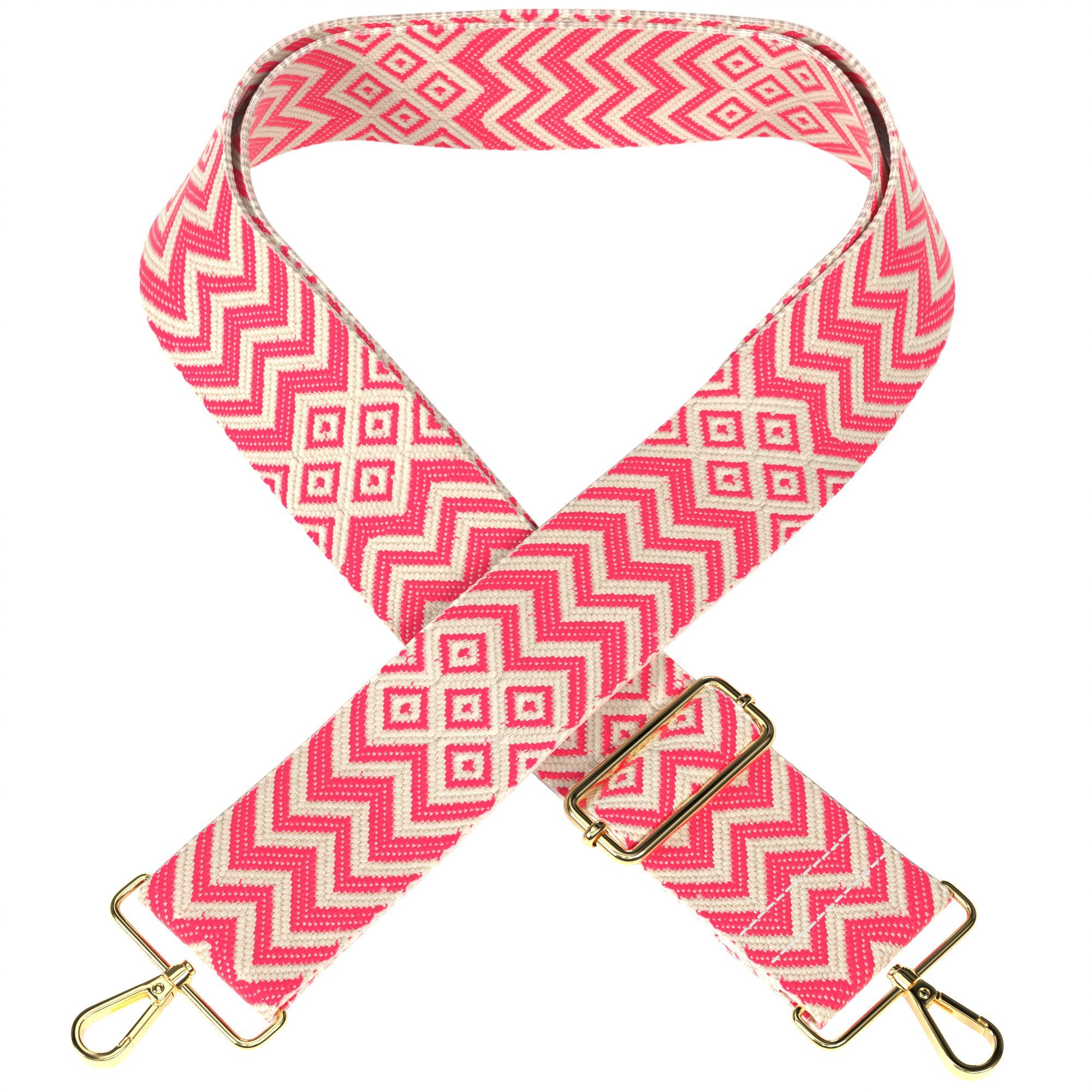 EAZY CASE Schulterriemen Schultergurte für Taschen gemustert Ersatzband für Taschen Schulterband DIY Handtaschenband Boho Pink Mix