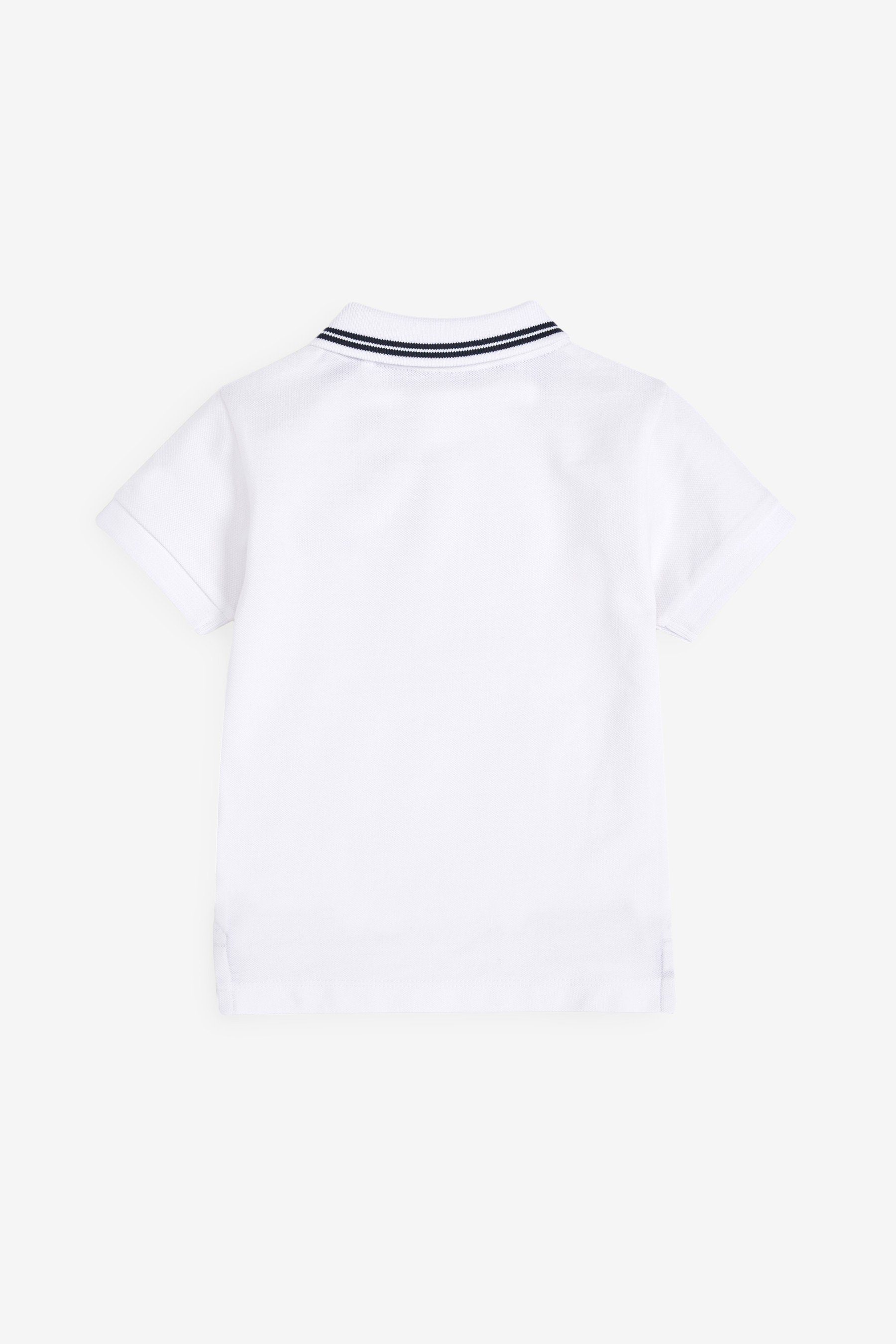 Poloshirt Tipped Poloshirt Kurzärmliges Next (1-tlg) White