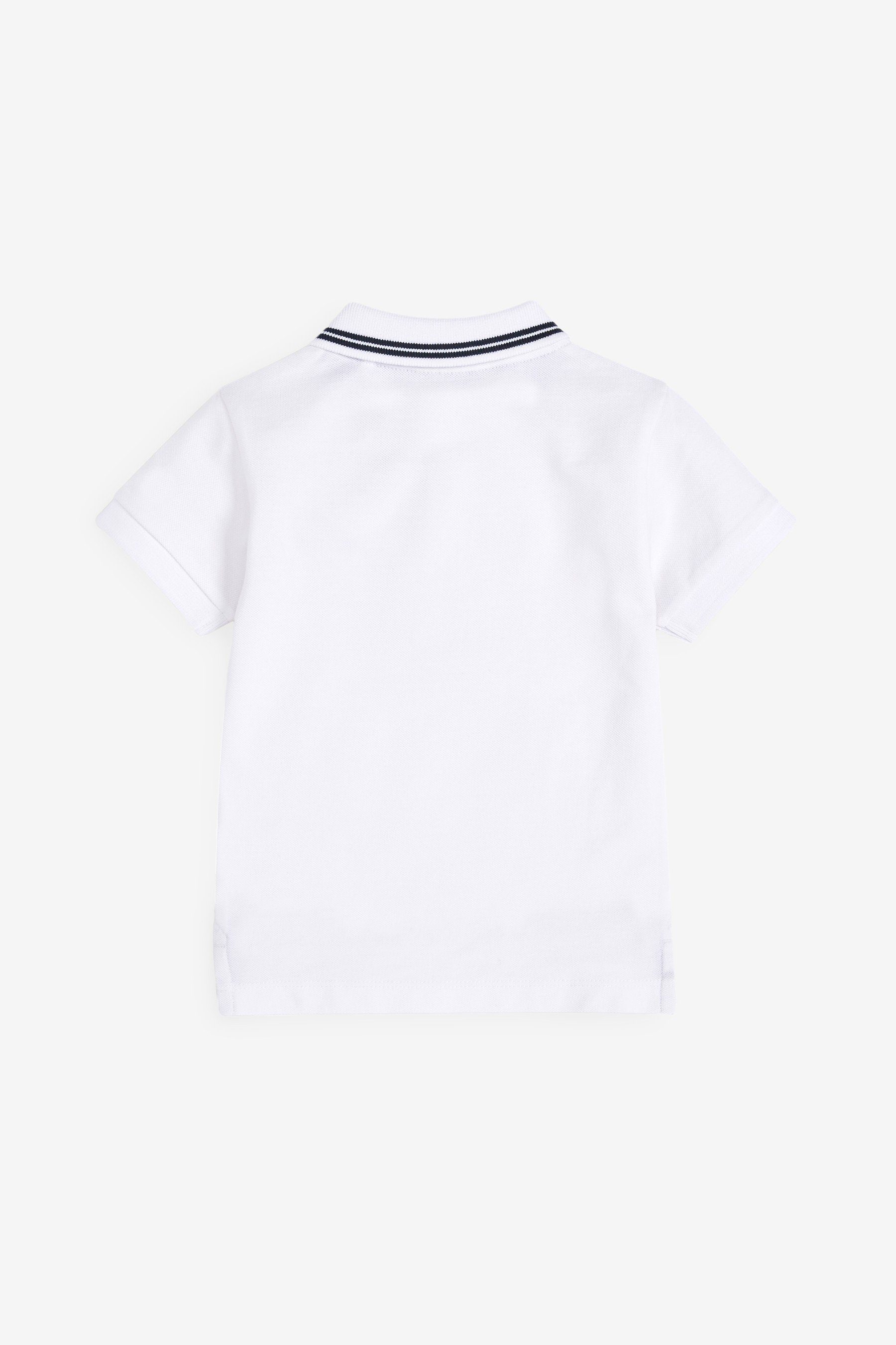 Next Poloshirt Kurzärmliges (1-tlg) White Poloshirt Tipped