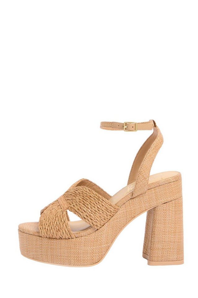 LIPSY Lipsy zweiteilige, hohe Raffia-Plateausandaletten High-Heel-Sandalette
