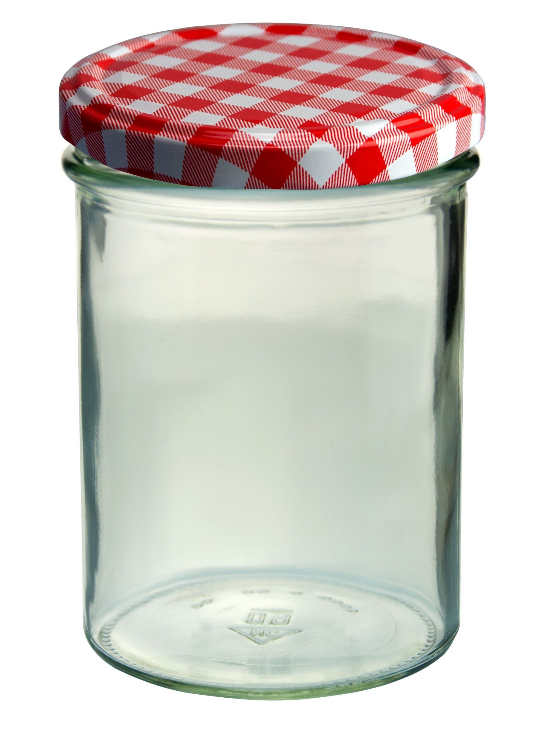 Marmeladenglas Sturzglas CAPCRO Deckel, Einmachglas 435 karierter rot Set ml MamboCat Glas 12er