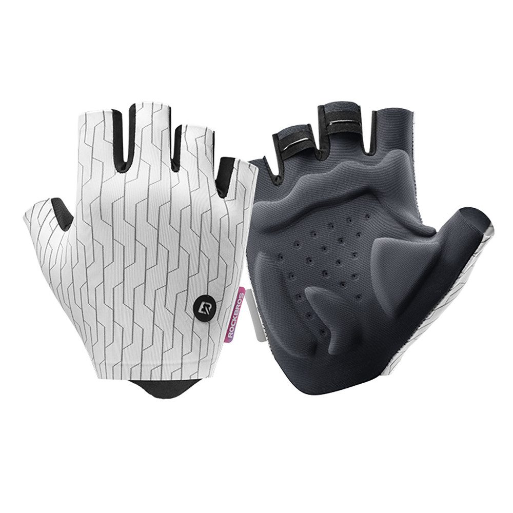 ROCKBROS Fahrradhandschuhe Kurzfingerhandschuhe Mountainbikehandschuhe Radsporthandschuhe (Spar-Set, 1-St., L) Schaumpolster, Kurzfinger, Mesh, Touch-Bedienung