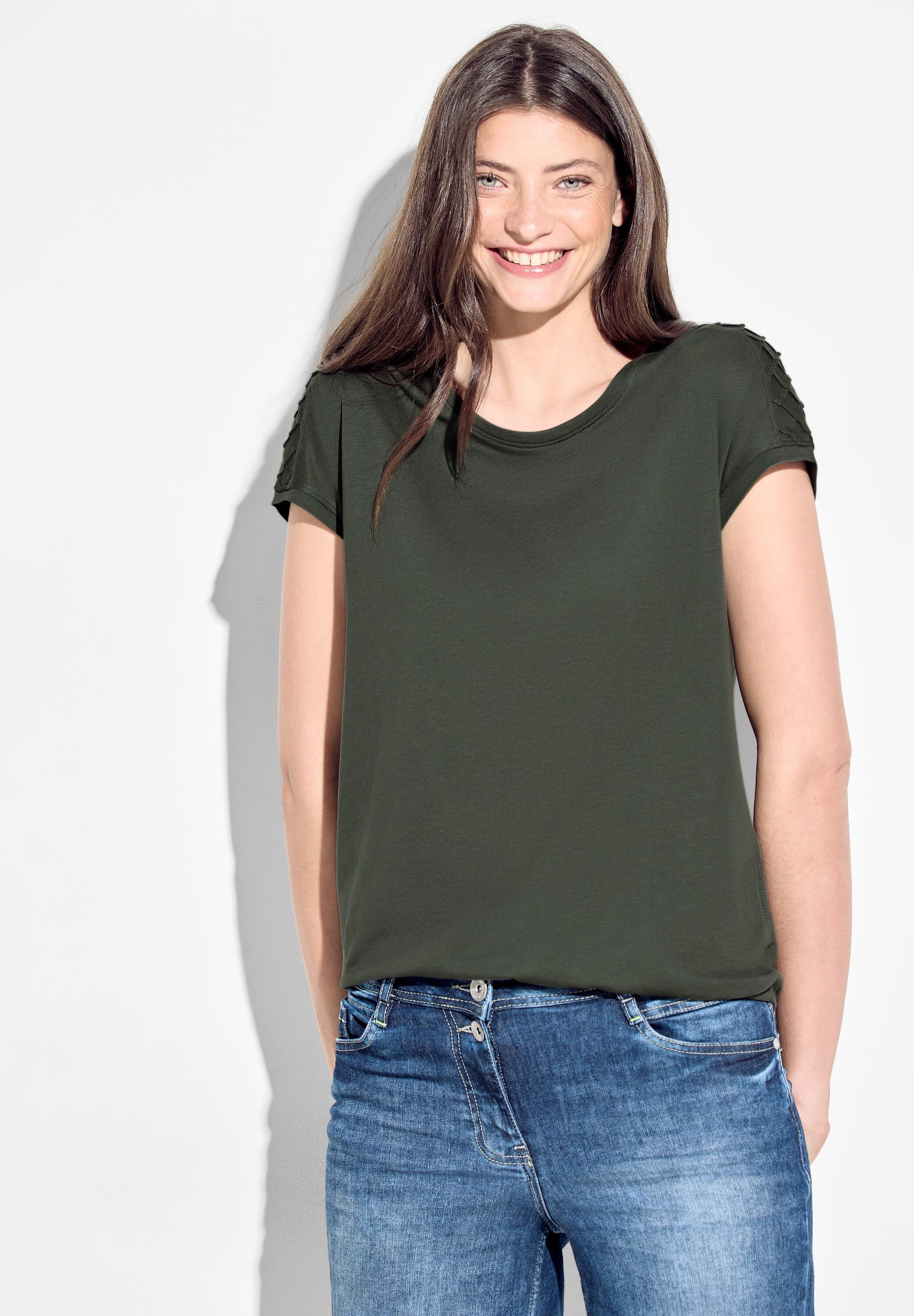 CECIL T-Shirt mit Biesen-Dekoration günstig online kaufen