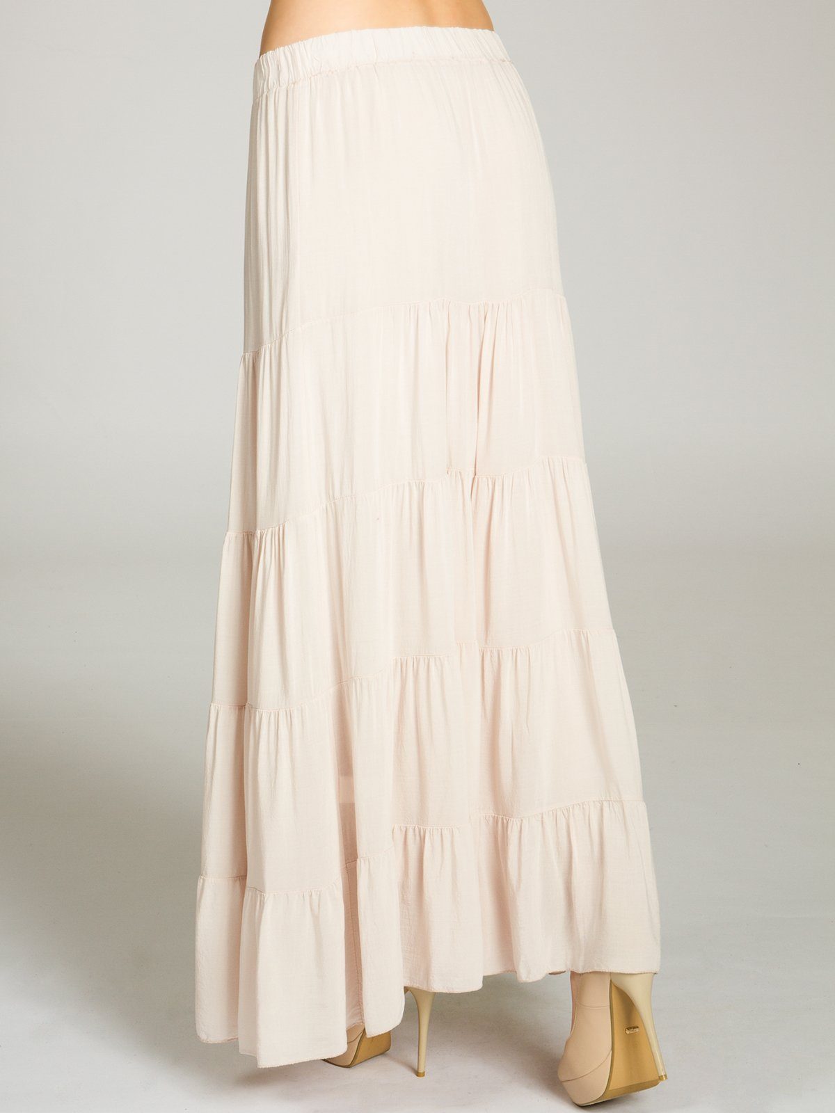 Caspar Faltenrock RO020 langer eleganter Damen Maxi Sommer Rock Maxirock - bodenlang bei ca. 157 cm Körpergröße