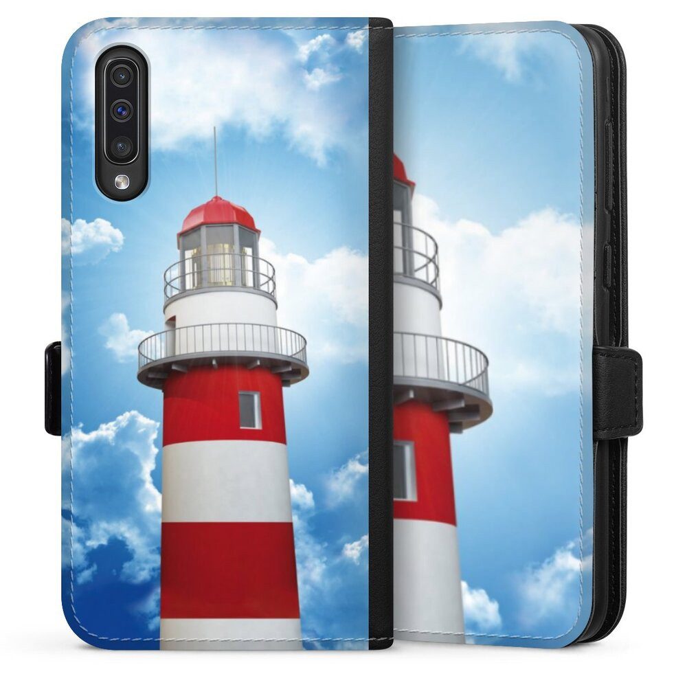 DeinDesign Handyhülle Leuchtturm Wolke Himmel Leuchtturm, Samsung Galaxy A30s Hülle Handy Flip Case Wallet Cover
