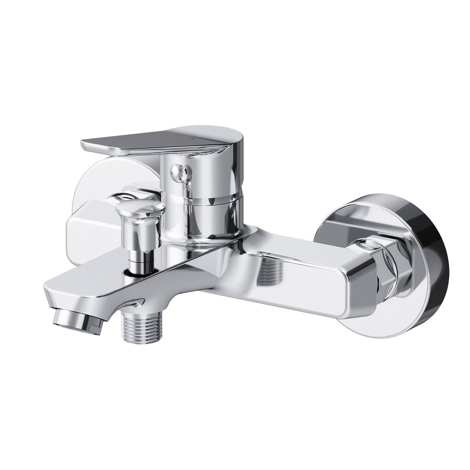 AM.PM Badarmatur Bad Armatur HIT Wasserhahn Wannenarmatur Mischarmatur (Badezimmerarmatur Badewannenarmatur, Mischbatterie inkl. 2 x Abdeckrosetten) Einhebelmischer mit Auslauf