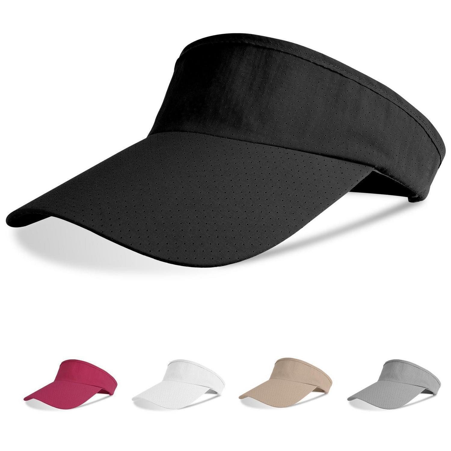 LuxusKollektion Visor Schirmmütze Herren Damen Sonnenvisier Golf Baseball Tennis Schwarz