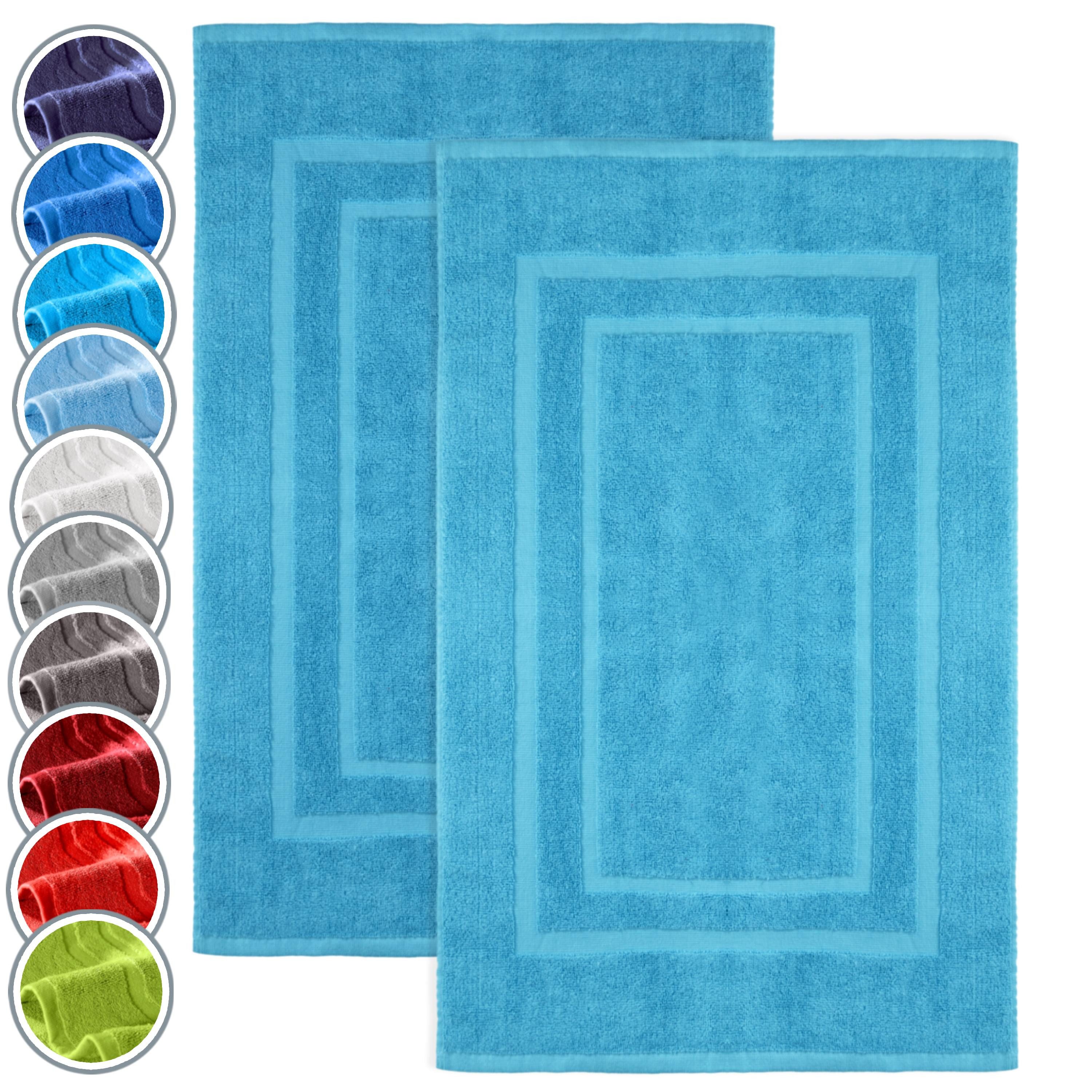 NatureMark Badematte 2er-Set Badvorleger 50x80cm, strapazierfähig, Baumwoll günstig online kaufen