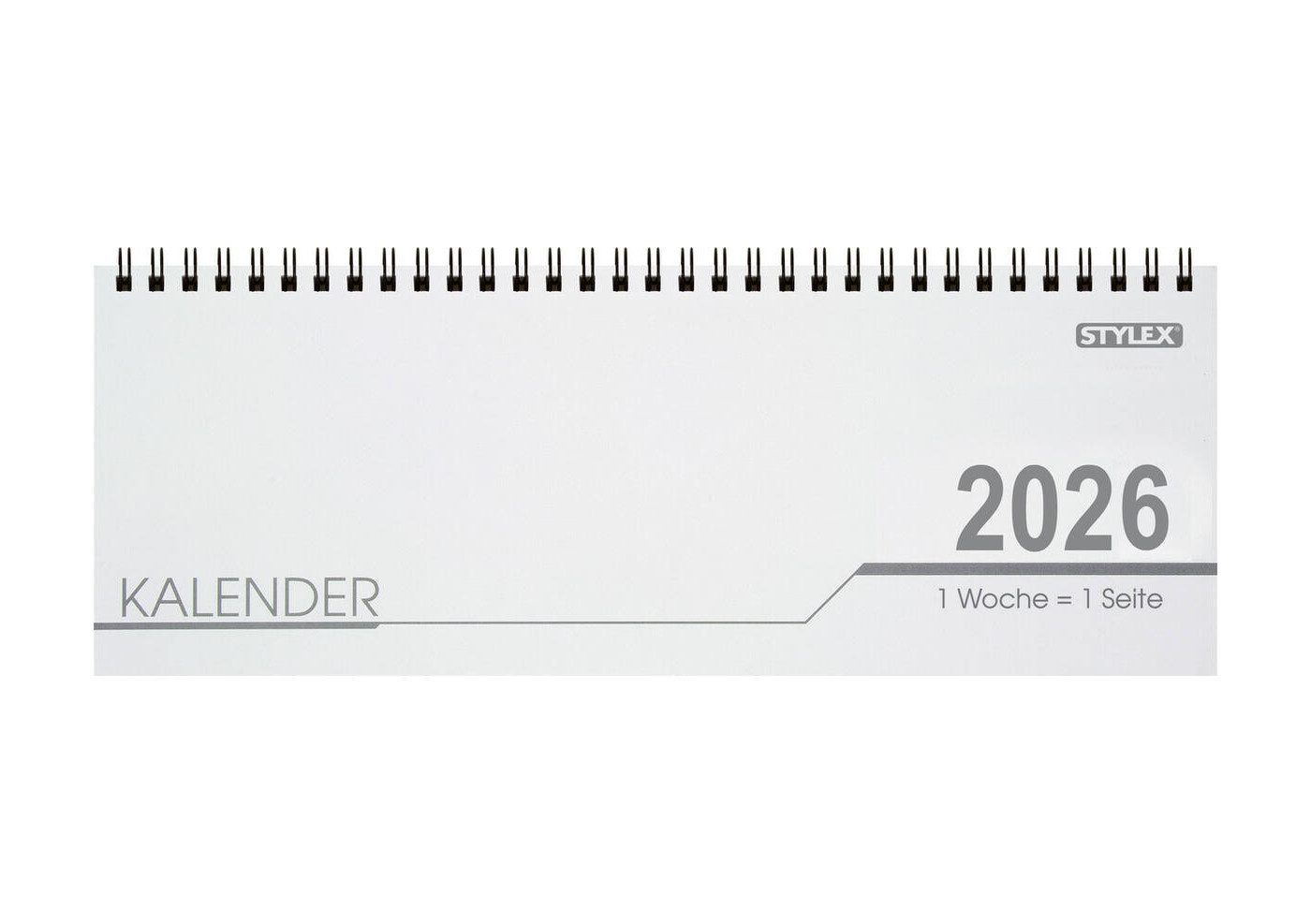 Stylex Schreibwaren Querkalender Schreibtisch Kalender 32 Blatt / Schreibtischquerkalender 2026 + Kugel