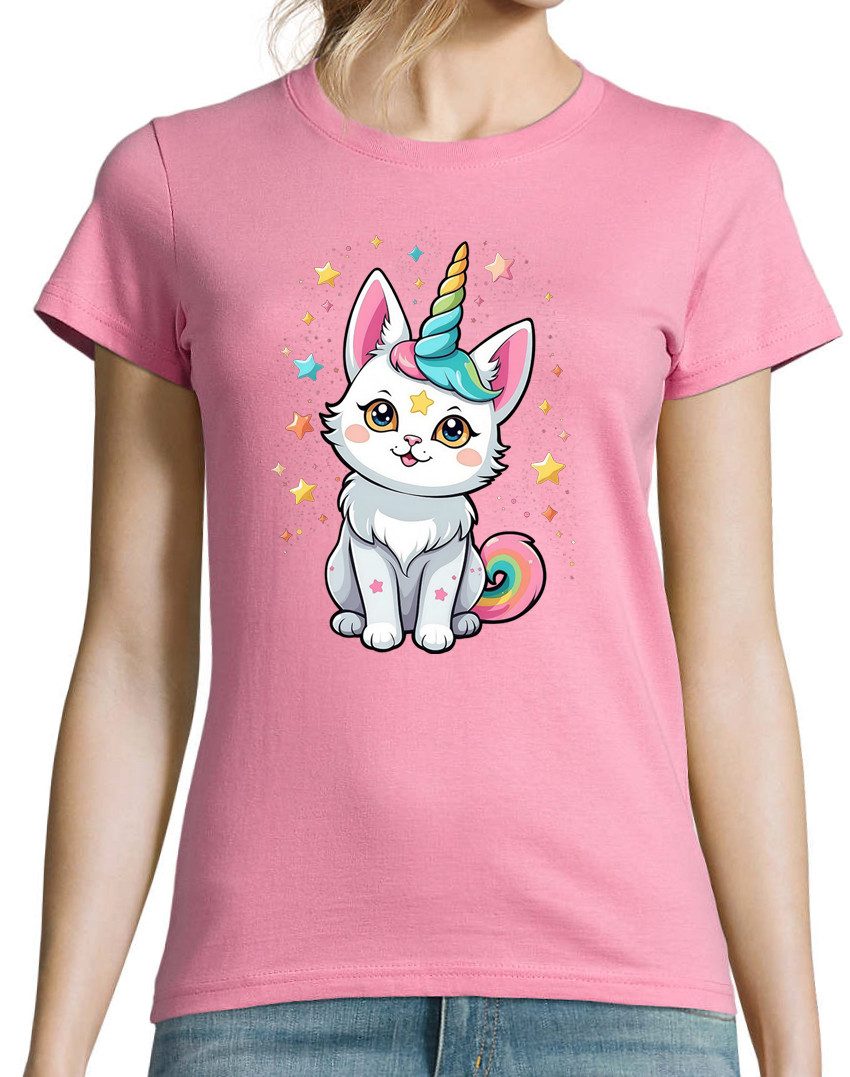 Youth Designz Print-Shirt Katze Einhorn Damen günstig online kaufen