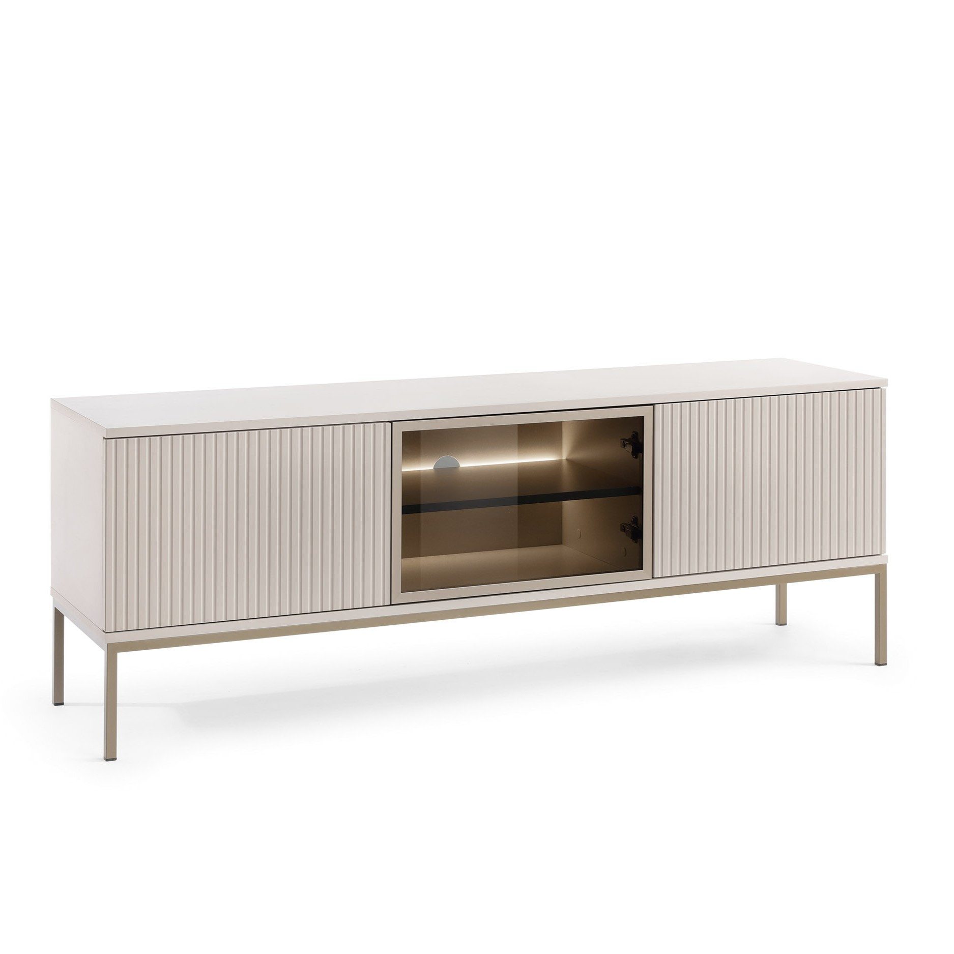 Masseno Lowboard SENTIERO 154 cm TV-Schrank mit 3 Türen Kaschmir