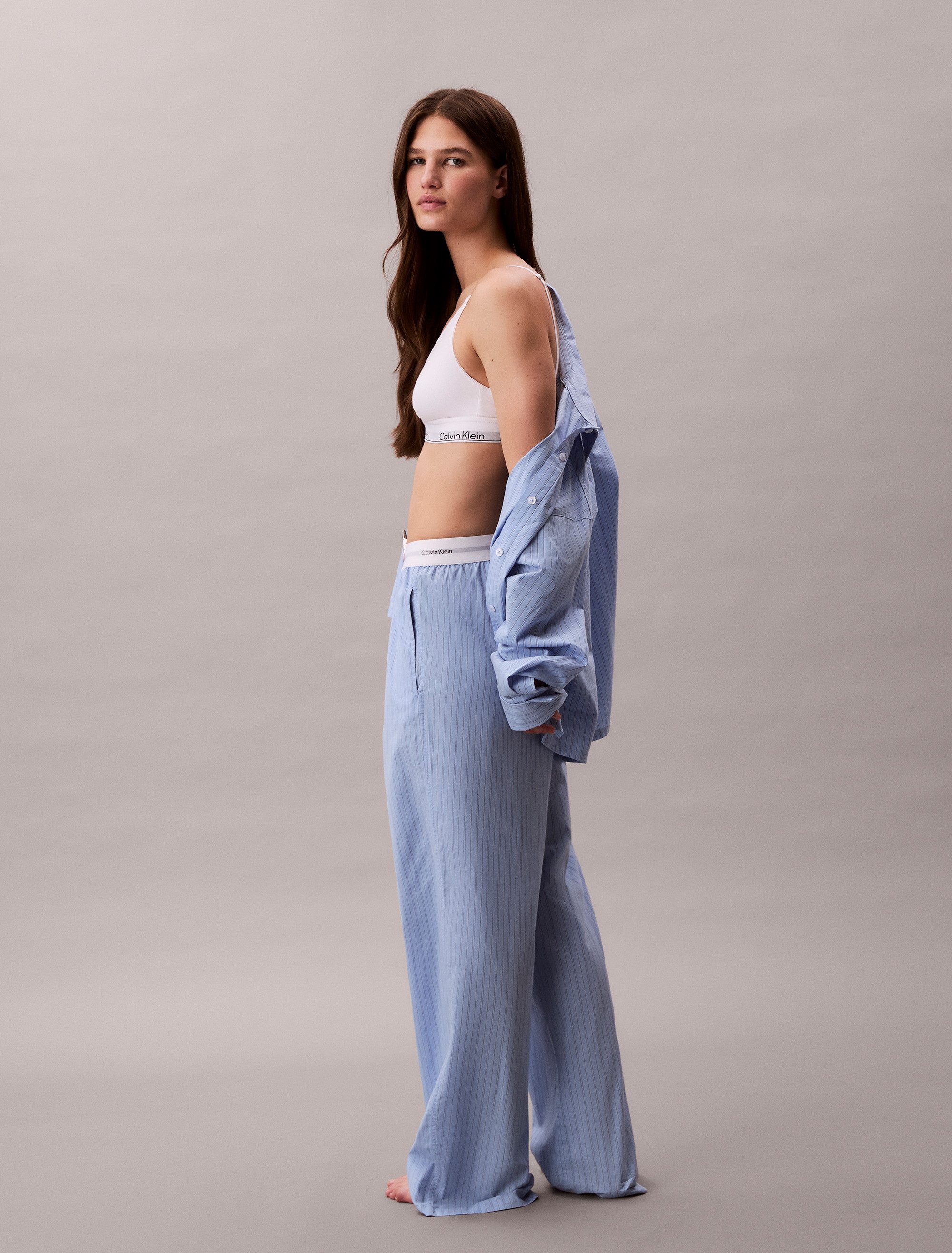 Calvin Klein Underwear Homewearhose LOGO WB POPLIN PANT mit elastischem Log günstig online kaufen