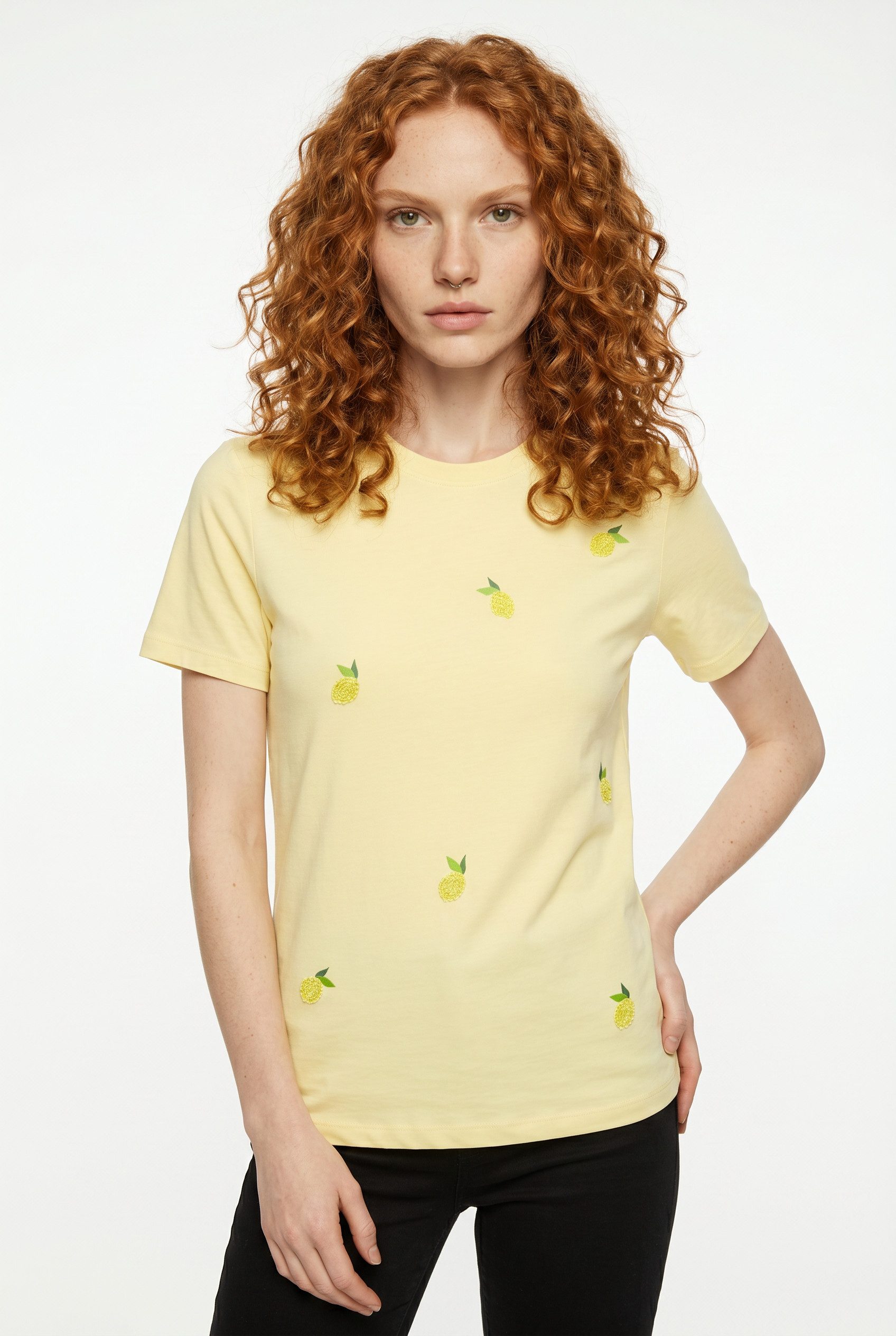 ONLY CARMAKOMA Kurzarmshirt CARKITA LIFE S/S PEARL TOP JRS