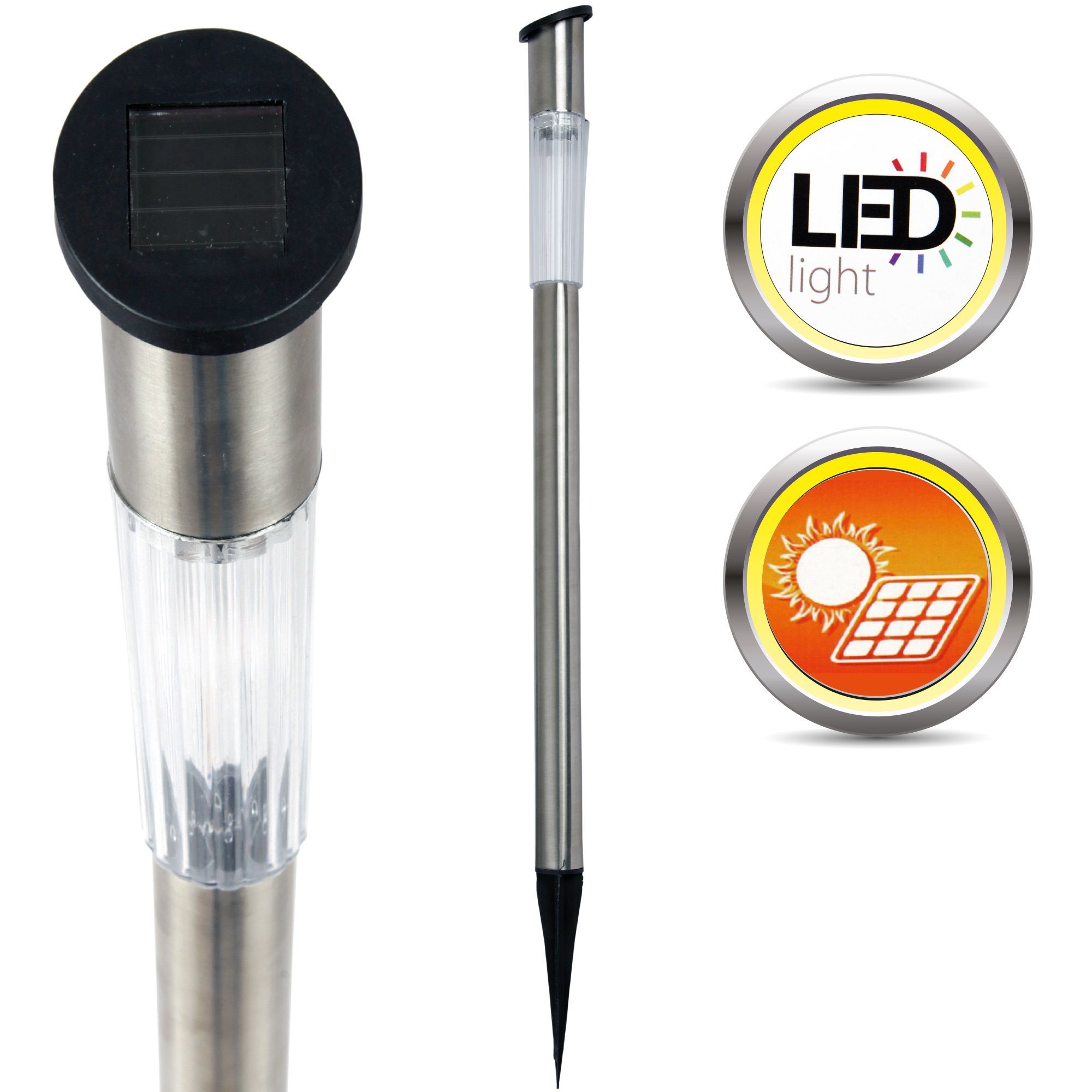 XXL IP44 Stecklampe LED LED Gartenleuchte Solar SLXXL-60118, LED Kaltweiß, Bestlivings fest integriert, für Solarleuchte Außen,