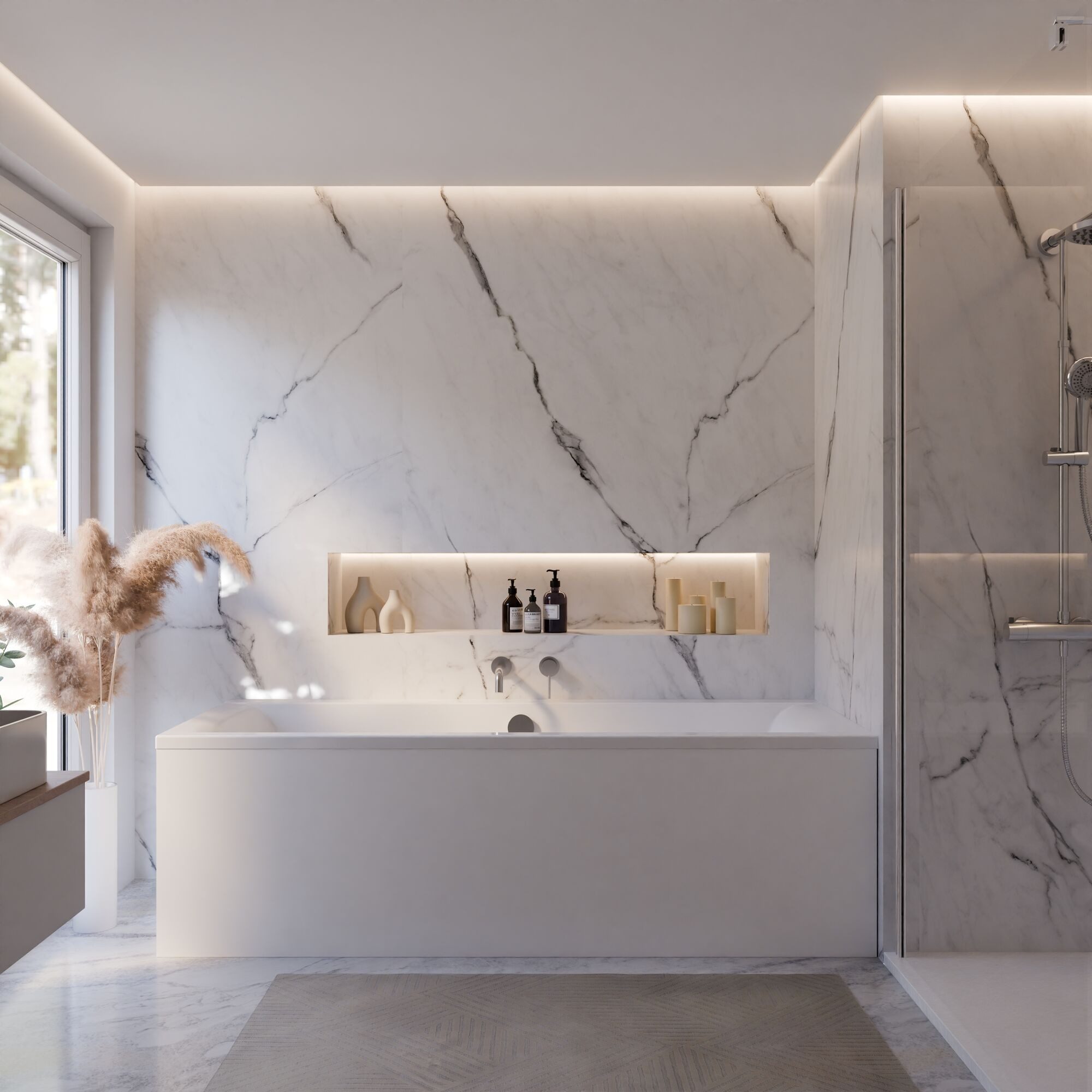 Schulte Badewanne Onda, Körperform, Sanitäracryl, Weiß, Größenauswahl, (Komplett-Set), 190x80 cm, mit Wannenträger und Ablauf