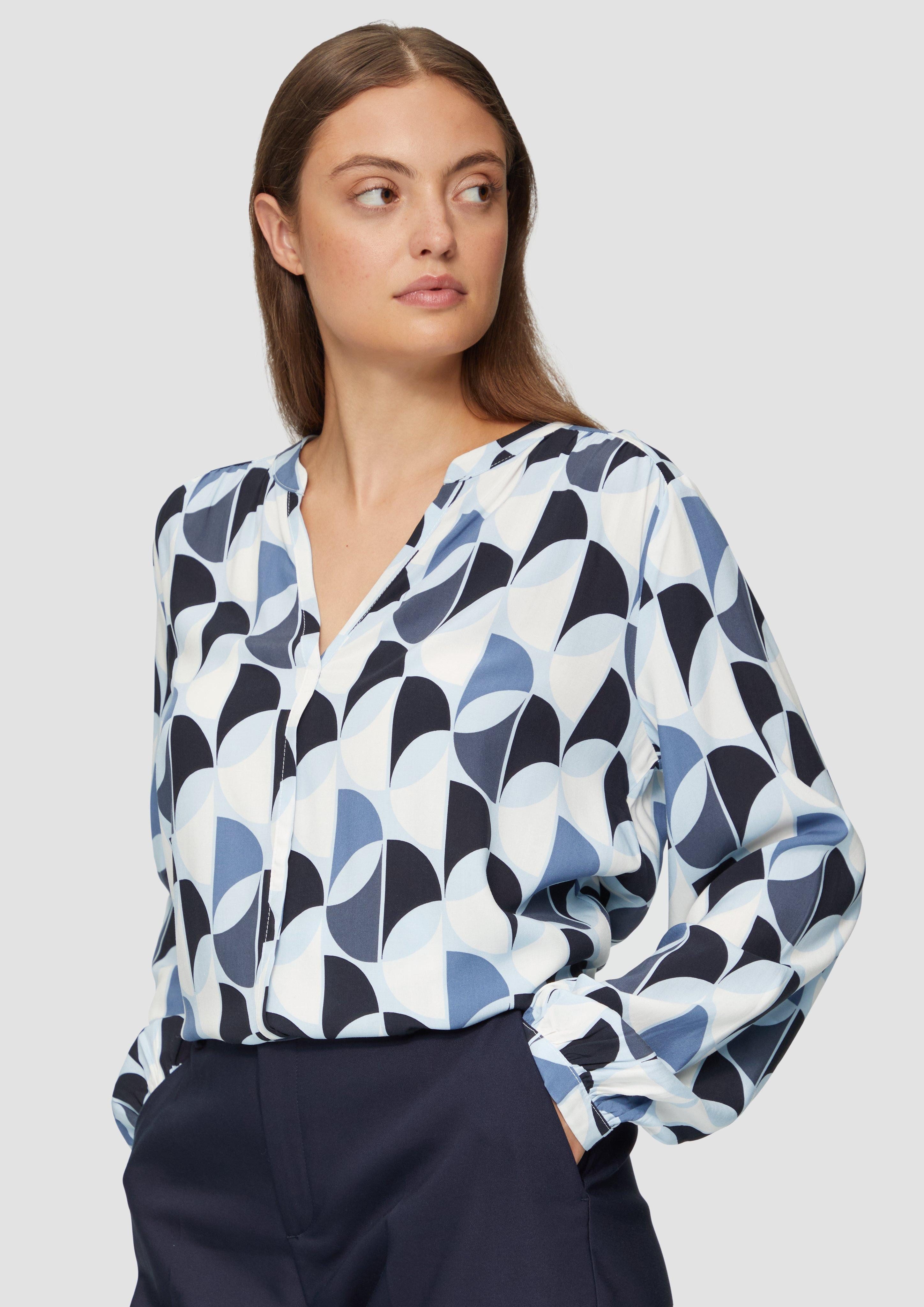s.Oliver Langarmbluse Viskose-Bluse mit Raffdetails und günstig online kaufen