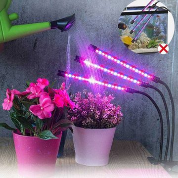 Clanmacy Pflanzenlampe LED Pflanzenlicht 30W Dimmbar Vollspektrum 3 Kopf Wachstumslampe Grow Light mit 3 Licht Modus, 10 Helligkeitsstufen