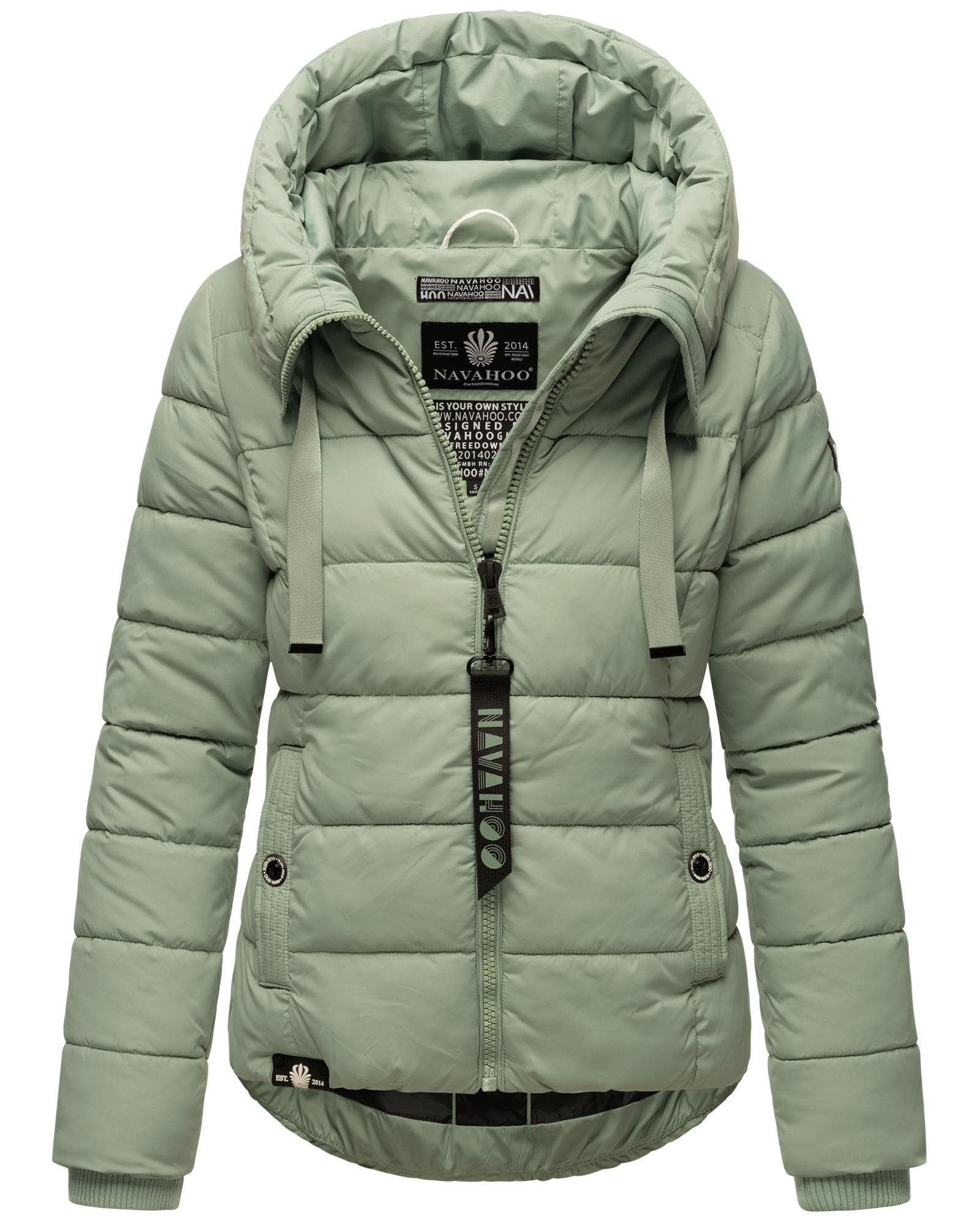 Navahoo Steppjacke Winterjacke mit Amayaa Damen hellmint Applikationen stylische coolen