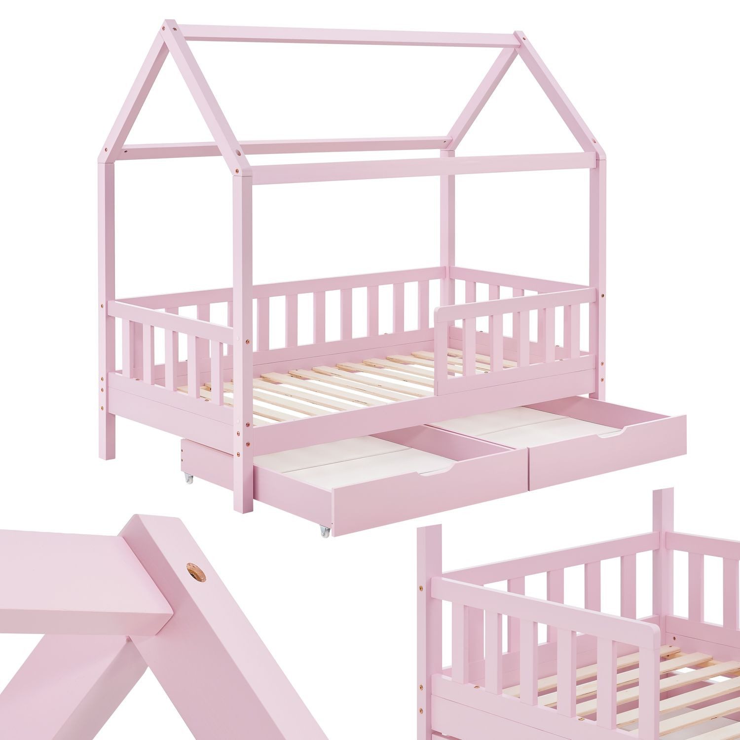 Juskys Kinderbett Marli, 80x160 cm, mit günstig online kaufen