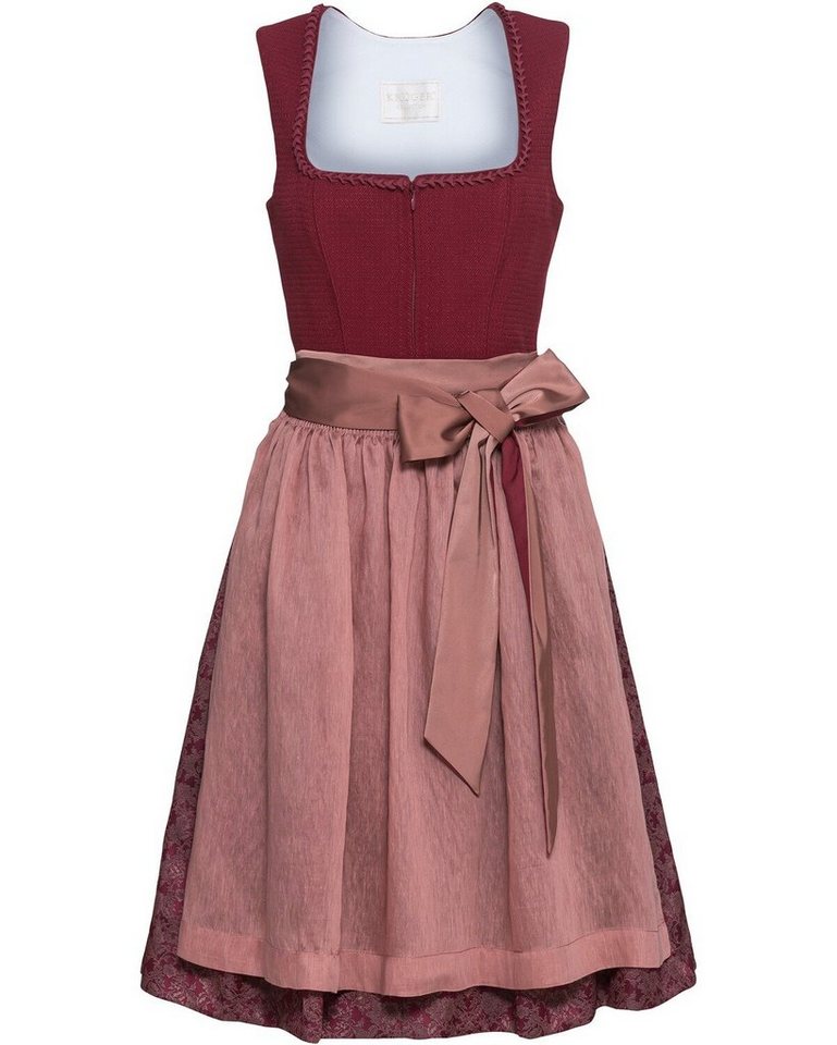 KRÜGER COLLECTION Dirndl Midi Dirndl, Faltenock mit Jacquard-Muster