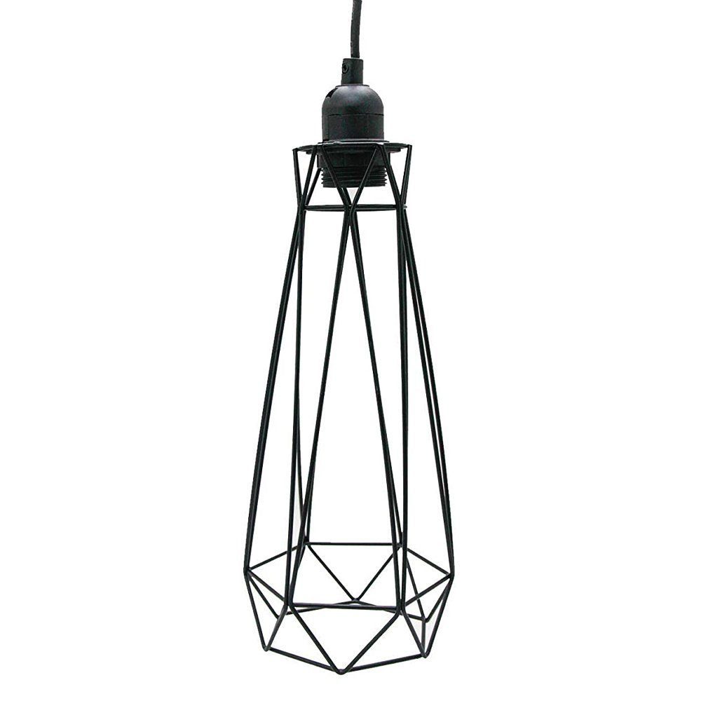 Melko Pendelleuchte Deckenleuchter Hängelampe Deckenlamp in Schwarz aus Metall 30x12x30 cm E27 Stil Skandi Retro Deko-Lampe Schlafzimmer Wohnzimmer Office Retro Vintage Industrie Licht Design, Kein Flackern oder Flimmern