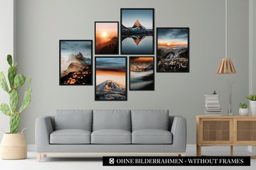 CreativeRobin Bilder-Collage » Bergpanorama « Poster-Set als Wohnzimmer Deko, CreativeRobin, Bergpanorama