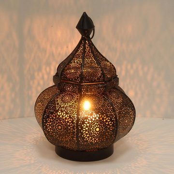 Casa Moro Bodenwindlicht Orientalische Laterne Abir Schwarz 30cm, Ramadan Windlicht (1 St), Marokkanischer Eid Kerzenhalter, hängend oder stehend, handgefertigt