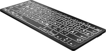 Logickeyboard XL-Print White on Black DE (PC/BT) Wireless-Tastatur