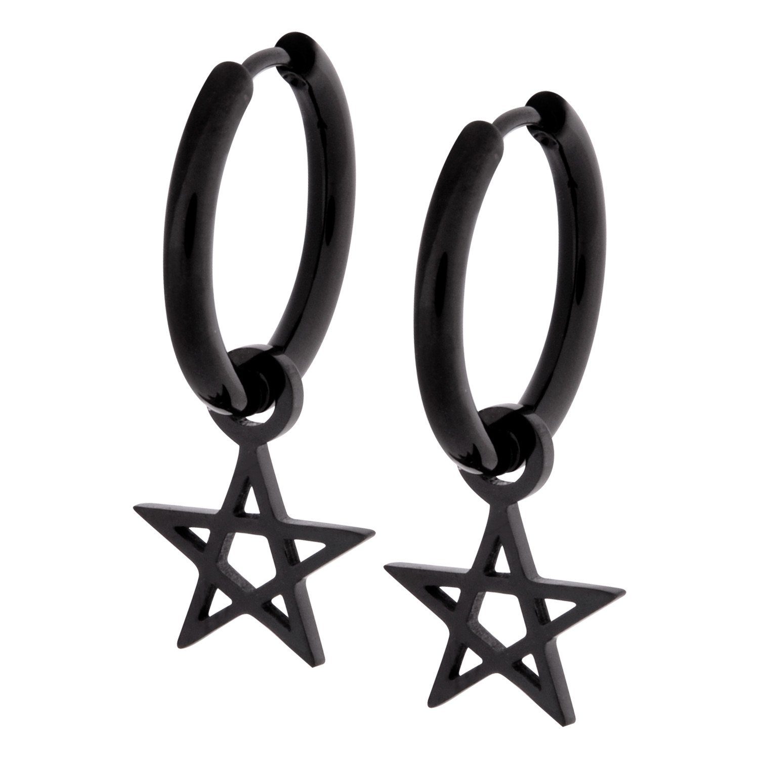 Wildcat Paar Серьги-кольца Little Pentagram Hoops (Set), Hochglanzpoliert,Wasserfest