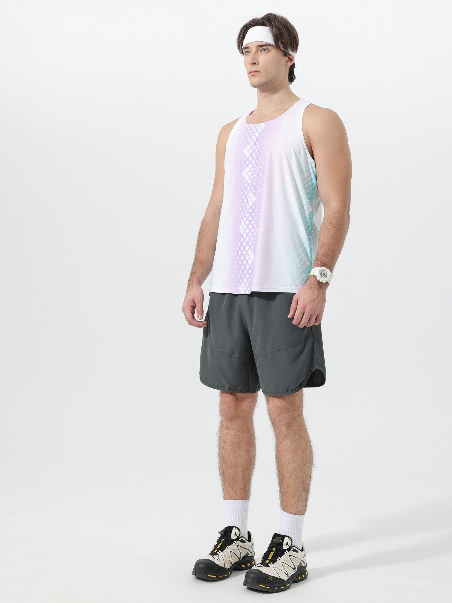 YOUTHUP Tanktop Herren Colorblock Tanktop – rundhals, schnell trocknend, leicht