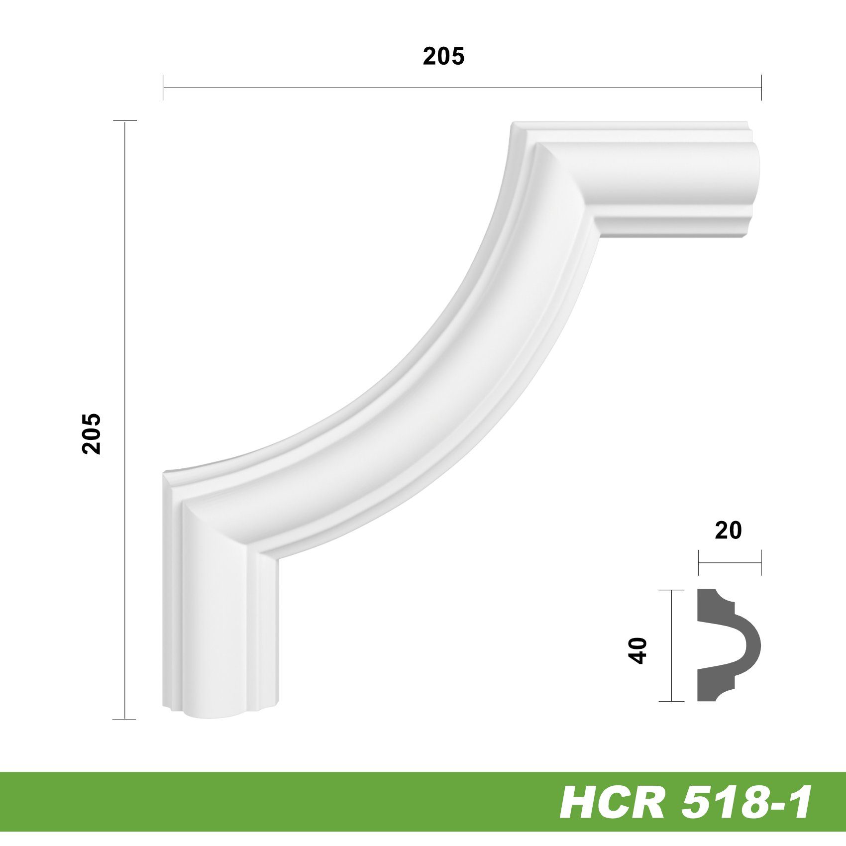 Hexim Zierleiste HCR518-1, 2 Ecken, 205 HCR518-1 Wandvertäfelung Stuckrahmen aus - & HEXIM PU-Polyurethane Eckstück 205 Rahmung mm HCR518-1) schneeweiß Wandkasetten modern Stück widerstandsfähig, x (2 - extrem