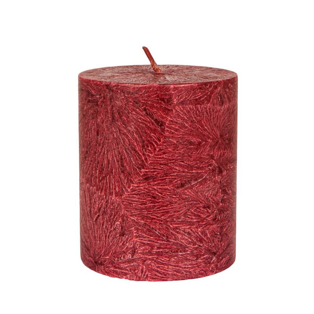 Hahn Kerzenfarm Formkerze Stearin Stumpenkerze - dunkelrot 75x64 mm günstig online kaufen