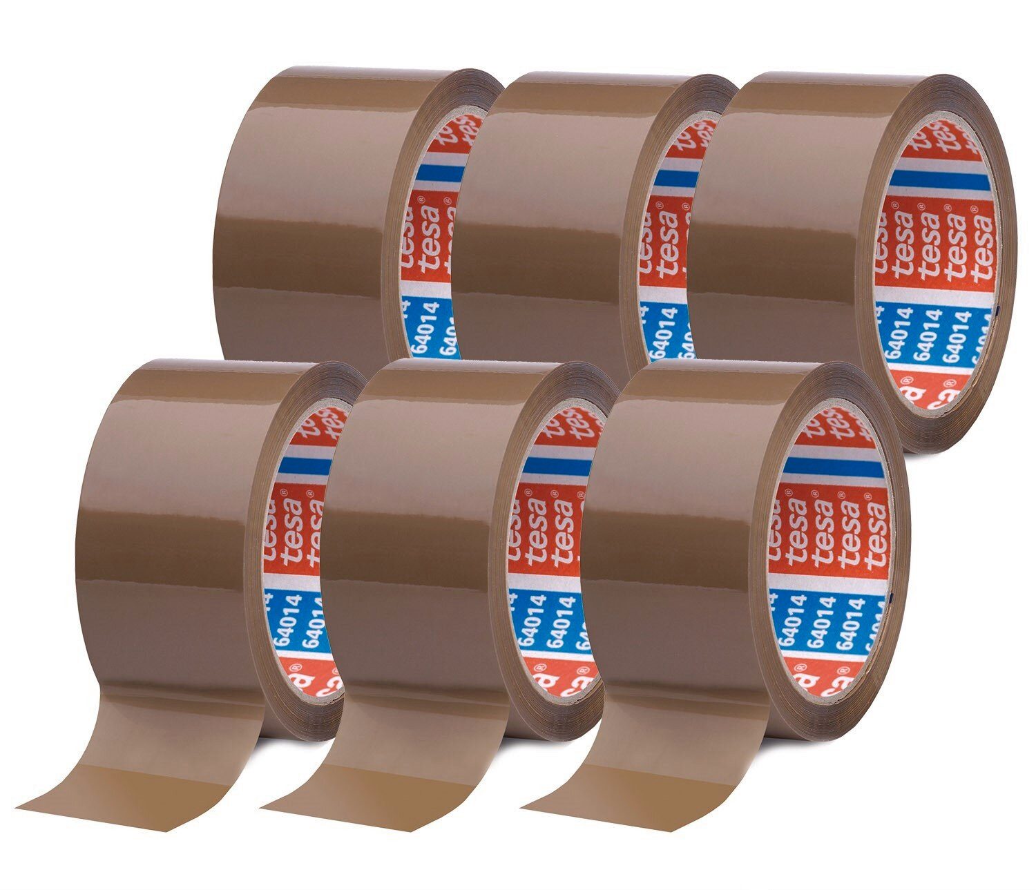 tesa Klebeband tesapack Packband - je 66 m : 50 mm (Spar-Set, 6-St., 6 x tesaPACK® 64014 PP) Paketklebeband - leises und sauberes Verpacken - braun