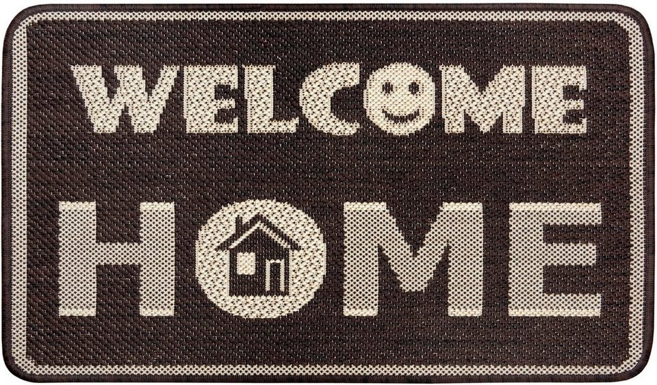 Fußmatte Smiley Welcome, HANSE Home, rechteckig, Höhe: 5 mm, Rutschfest,  Schmutzfangmatte, Outdoor, Innen, Waschbar, Türmatte