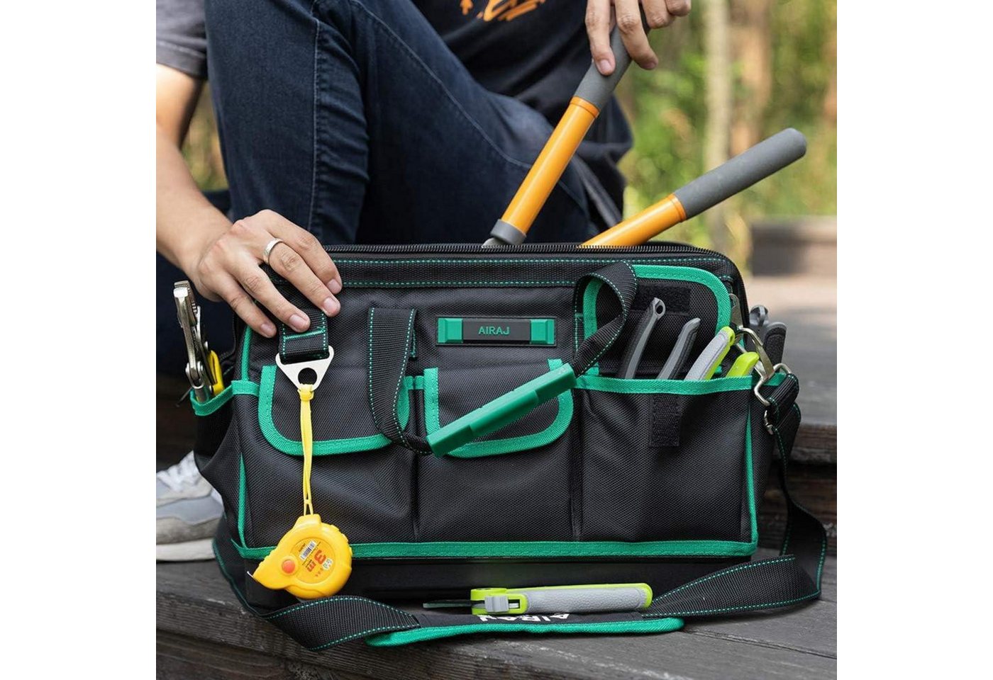 Thumbnail - LuxusKollektion Multitool Elektriker Werkzeugtasche 40x23x28CM Schultergurt Volumen