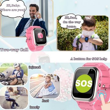 Kaacly Smartwatch, mit 2G SOS Schrittzähler SpieleKameraStoppuhr Touchscreen Taschenlampe