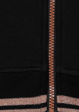 H.I.S Kapuzensweatjacke mit metallisch glänzenden Details; Große Größe