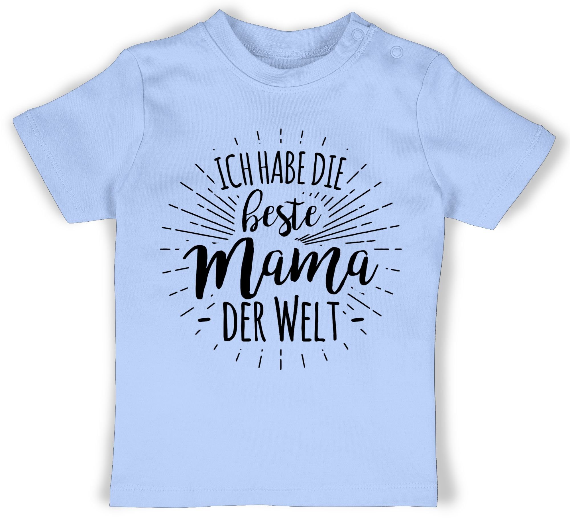 Shirtracer T-Shirt Ich habe die beste Mama der Welt Muttertagsgeschenk 1 Babyblau