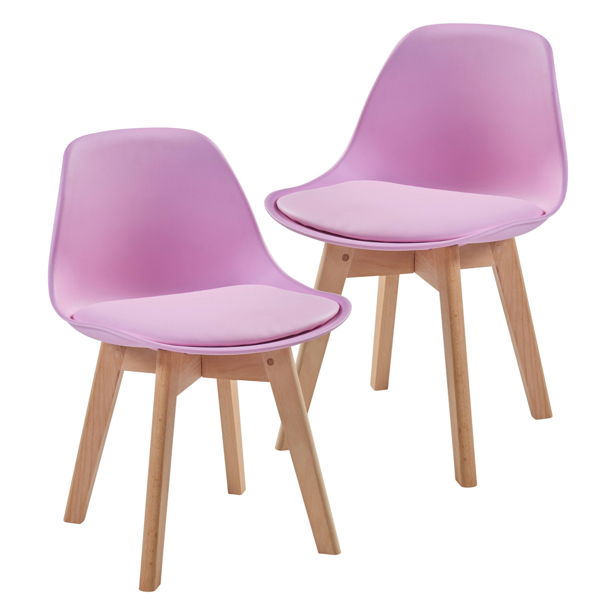 en.casa Kinderstuhl, »Elvdal« 2er Set gepolstert 56 x 38 x 33 cm Rosa günstig online kaufen