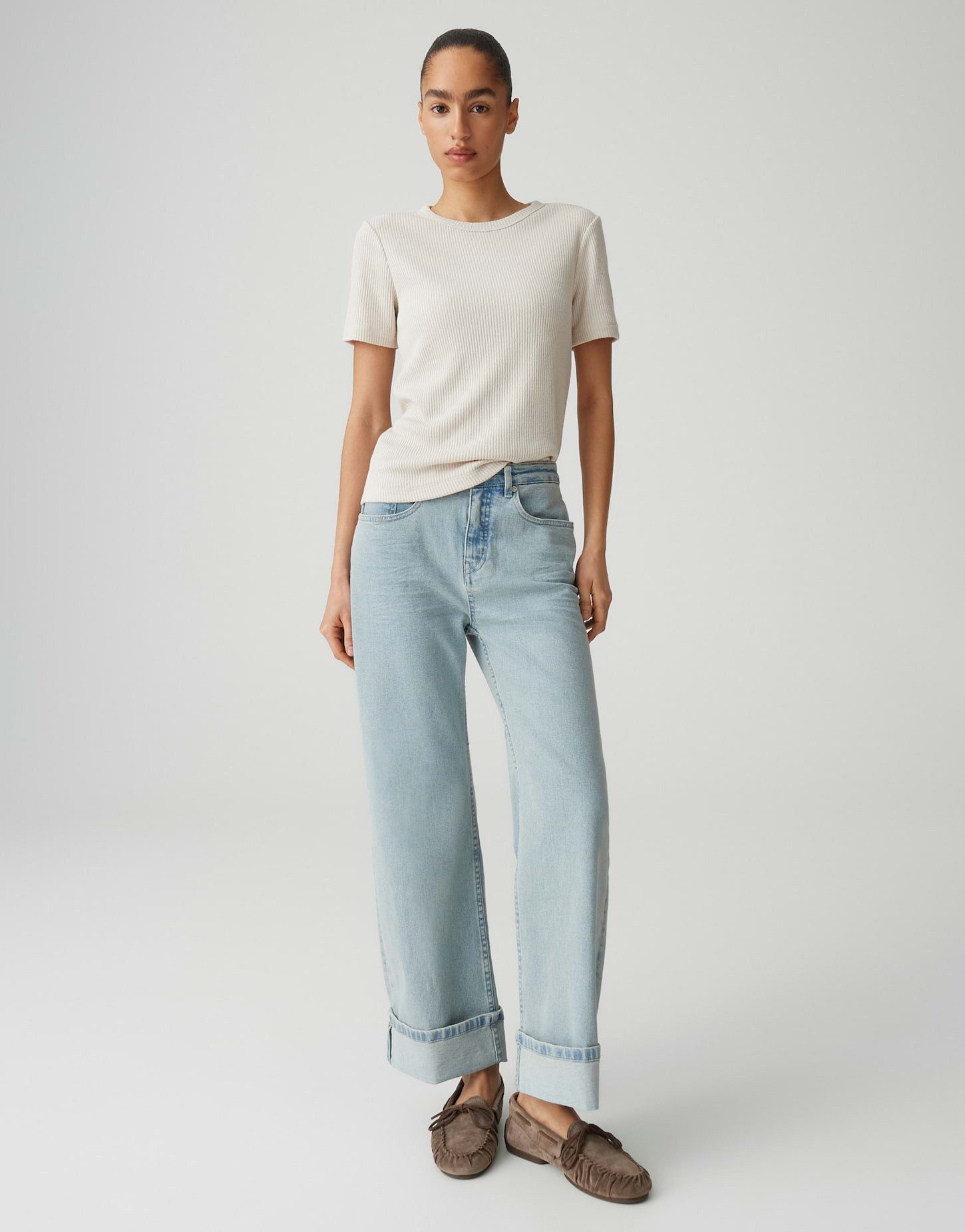 OPUS Kurzarmshirt Sydra aus Jersey mit Rippstruktur elastischer Stoff, weicher Griff, Casual – Bild 5 von 5