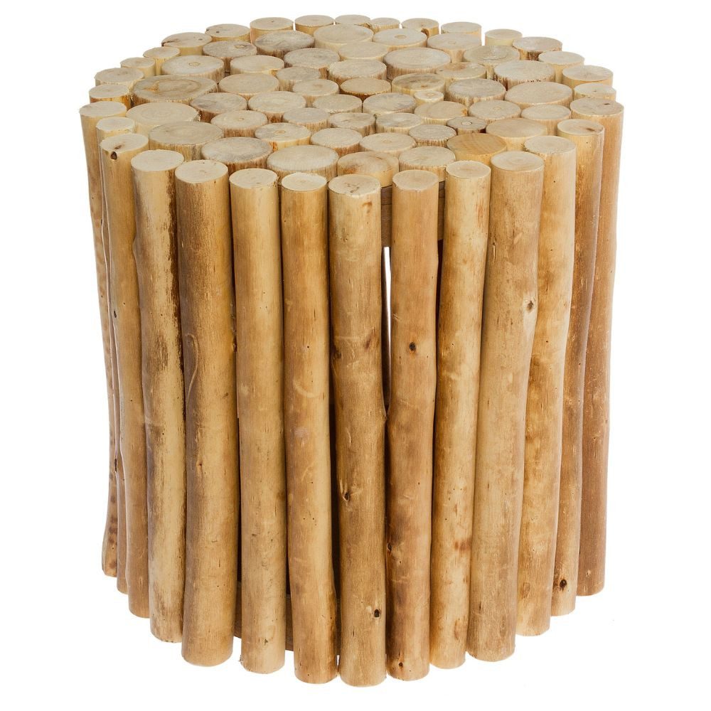 LebensWohnArt Beistelltisch Natürlicher Holz Hocker NICA günstig online kaufen