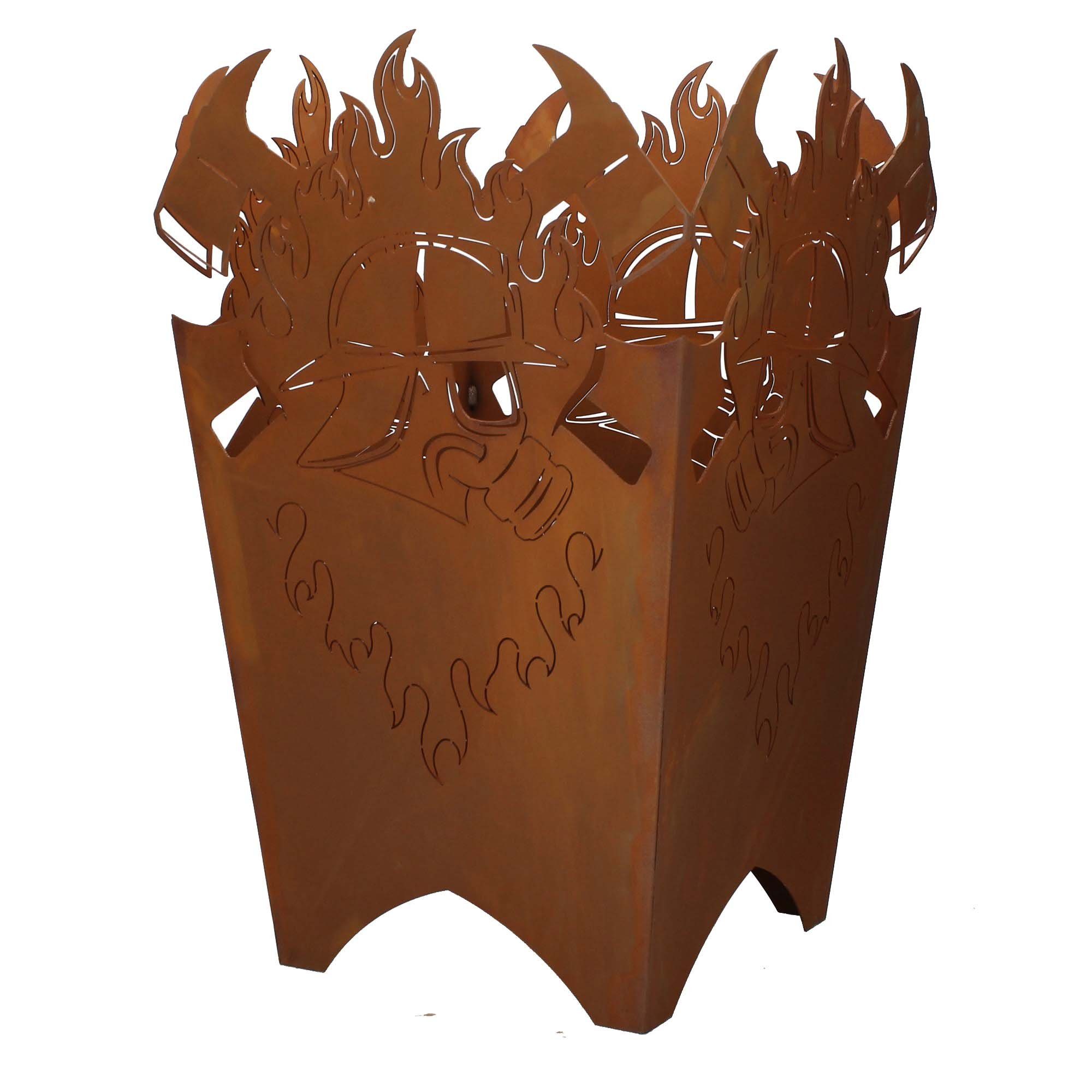 Ferrum Art Design Feuerkorb Ferrum Feuerkorb Atemschutz Edelrost eckig, (1-St)