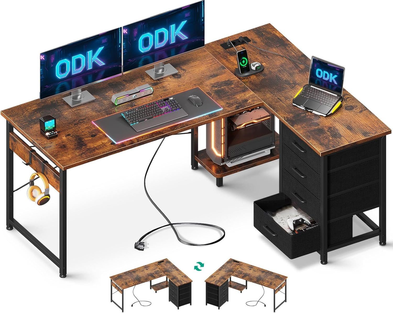 ODK Schreibtisch ODK Schreibtisch mit Schubladen, günstig online kaufen