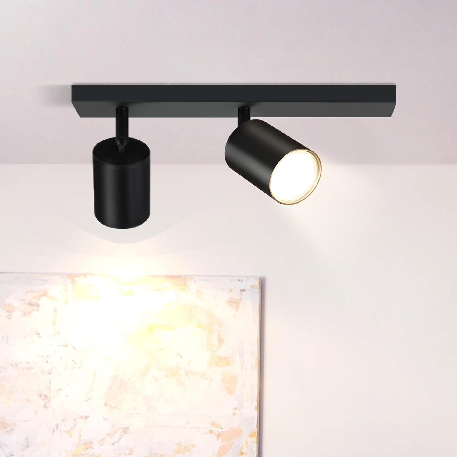 ZMH Deckenstrahler 2 Flammig Deckenleuchte 30CM Modern-Design GU10 Industrial drehbar, 330°Schwenkbar, ohne Leuchtmittel, Schlafzimmer Küche