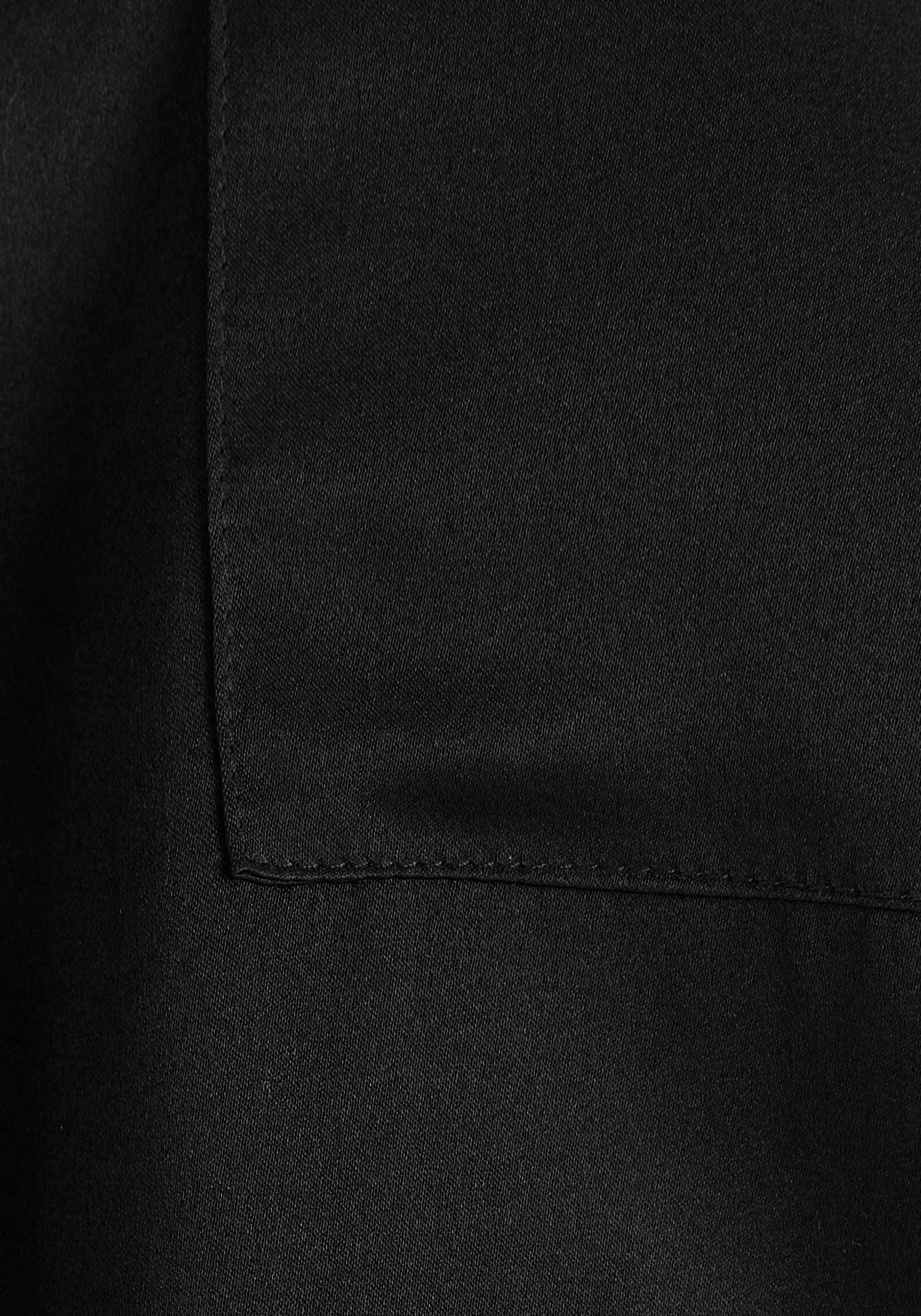 HECHTER PARIS Seidenbluse schwarz Fronttasche mit