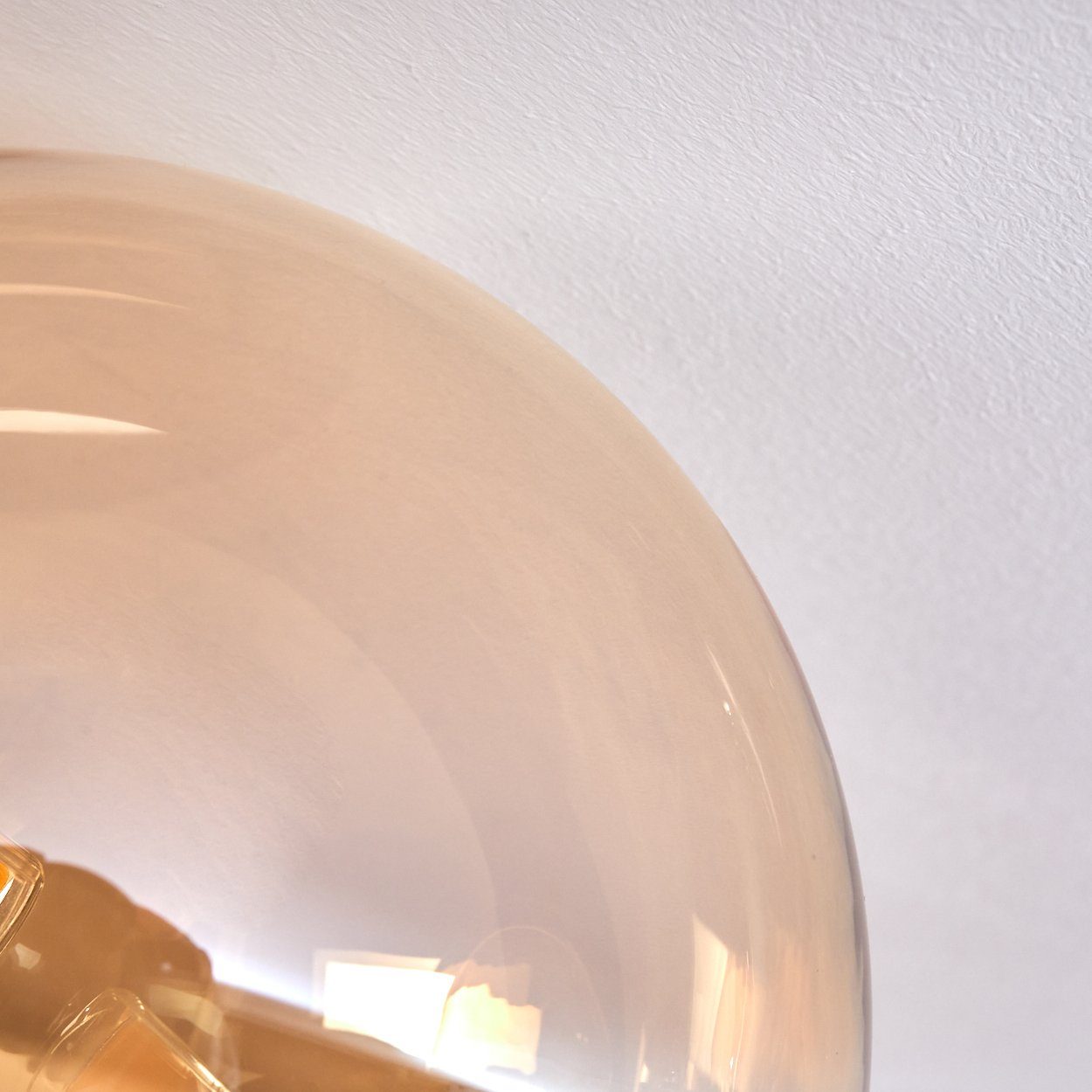 im Retro-Design Leuchte Deckenlampe Leuchtmittel, G9 aus Deckenleuchte Metall/Glas ohne x Schwarz/Bernsteinfarben, Glas, aus LED, ohne Leuchtmittel 4 in hofstein