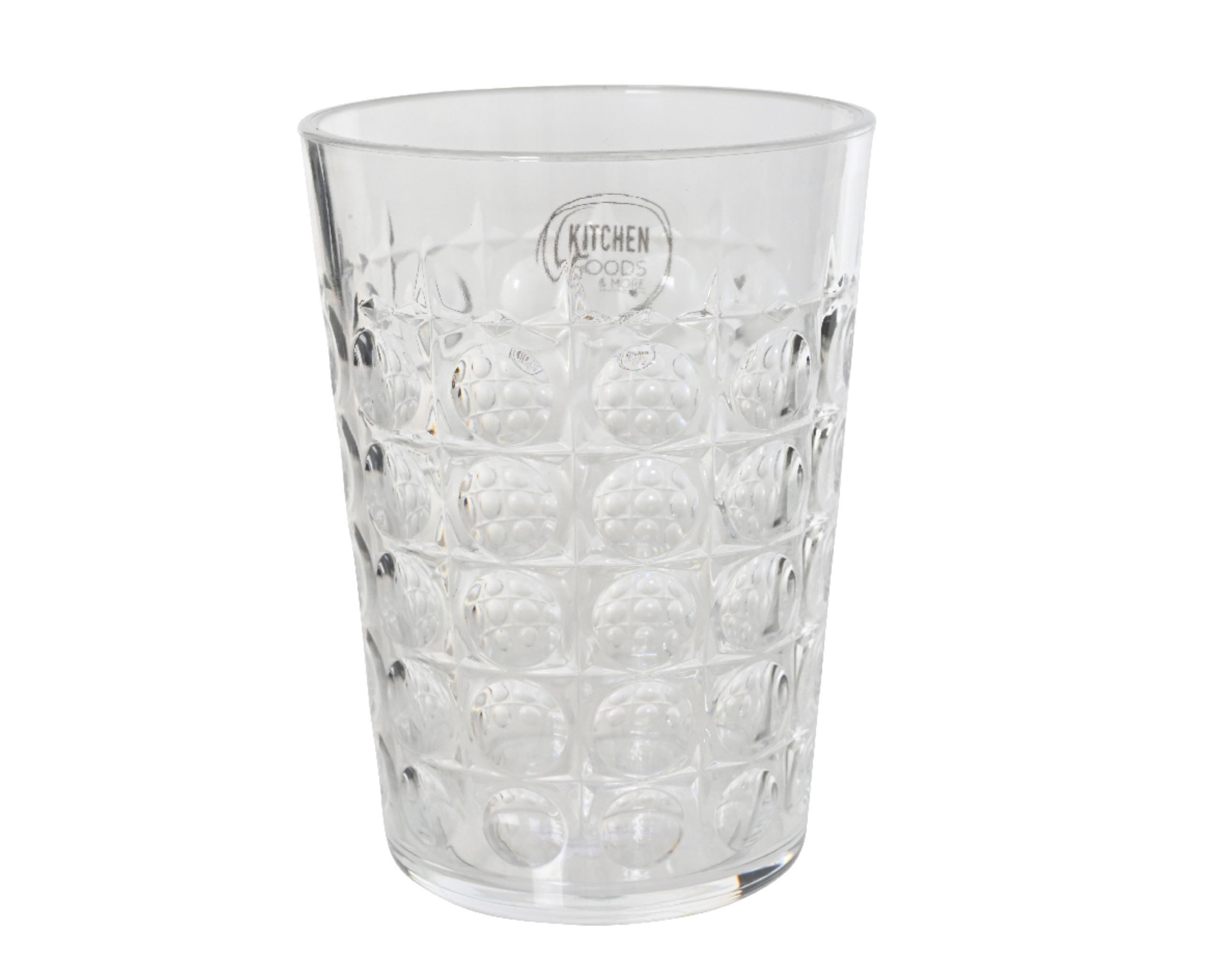 Decoris season decorations Glas, Kunststoff, Trinkglas 12cm Kunststoff gemustert Transparent