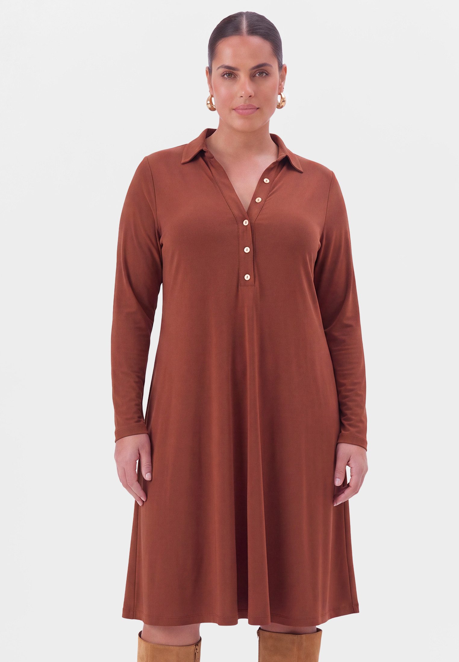 YOEK A-Linien-Kleid Damen Kleid mit Langarm mit langen Ärmeln