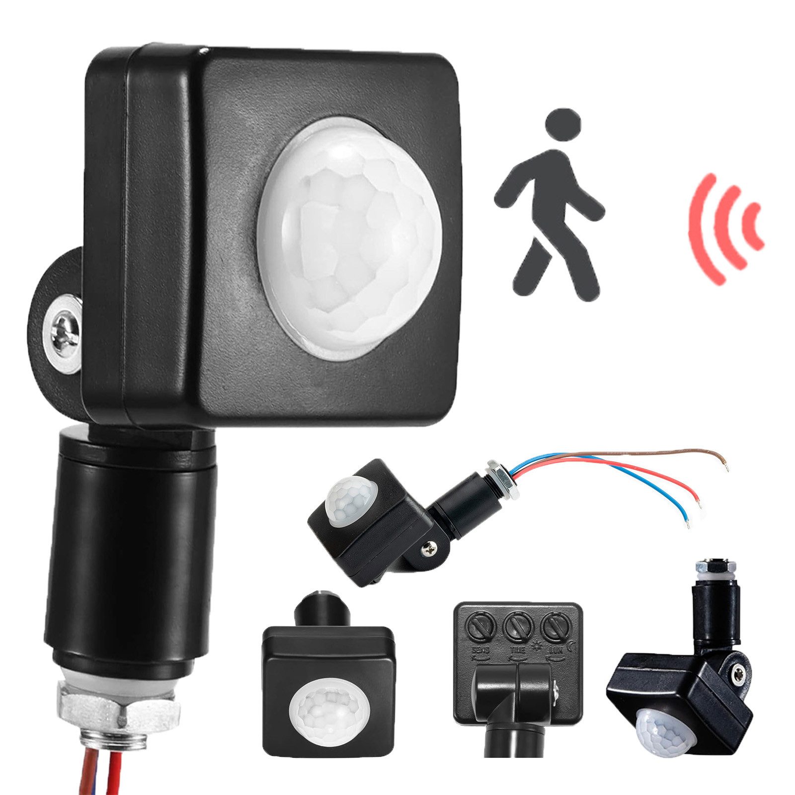 Bewegungsmelder PIR Bewegungsmelder 180° für Innen/Außenmontage Sensor 12m max, IP54